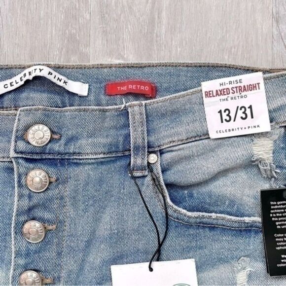 Button Fly Relaxed Straight Jeans 13/31 - Picture 2 of 3